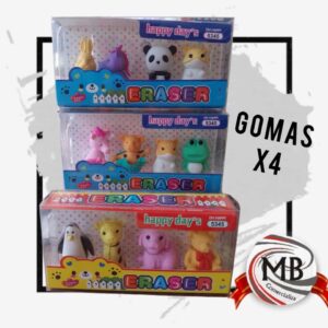 GOMAS FANTASIA ANIMALITOS X 4