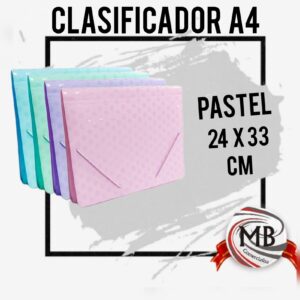 CLASIFICADOR A 4 PASTEL 24 X 33 CM