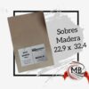 SOBRES DE MADERA MEDORO 22.9 X 32.4 FONDO CUADRADO