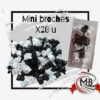 Pack de 20 mini broches para el cabello en colores blanco y negro (estilo "BYN") de diseño clásico. Venta por mayor de accesorios de moda y bijouterie en toda Argentina a través de MB Comercializa.