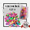 Pack de 20 mini broches para el cabello en colores vibrantes surtidos (rosa, amarillo, azul y naranja) de diseño estriado. Venta por mayor de accesorios de moda y bijouterie en toda Argentina a través de MB Comercializa.