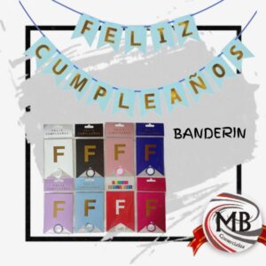 Variedad de Banderines Feliz Cumpleaños en Diferentes Colores - Stock Mayorista MB Comercializa
