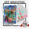 SET MASCOTAS CON ACCESORIOS 29X20