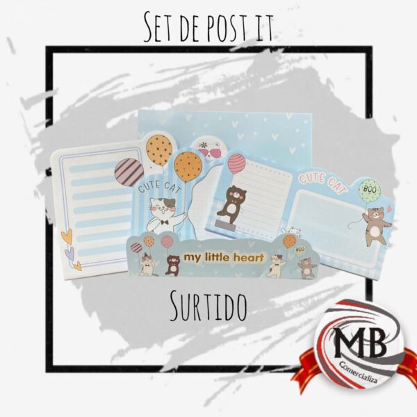 SET DE POST IT ADHESIVO SURTIDO