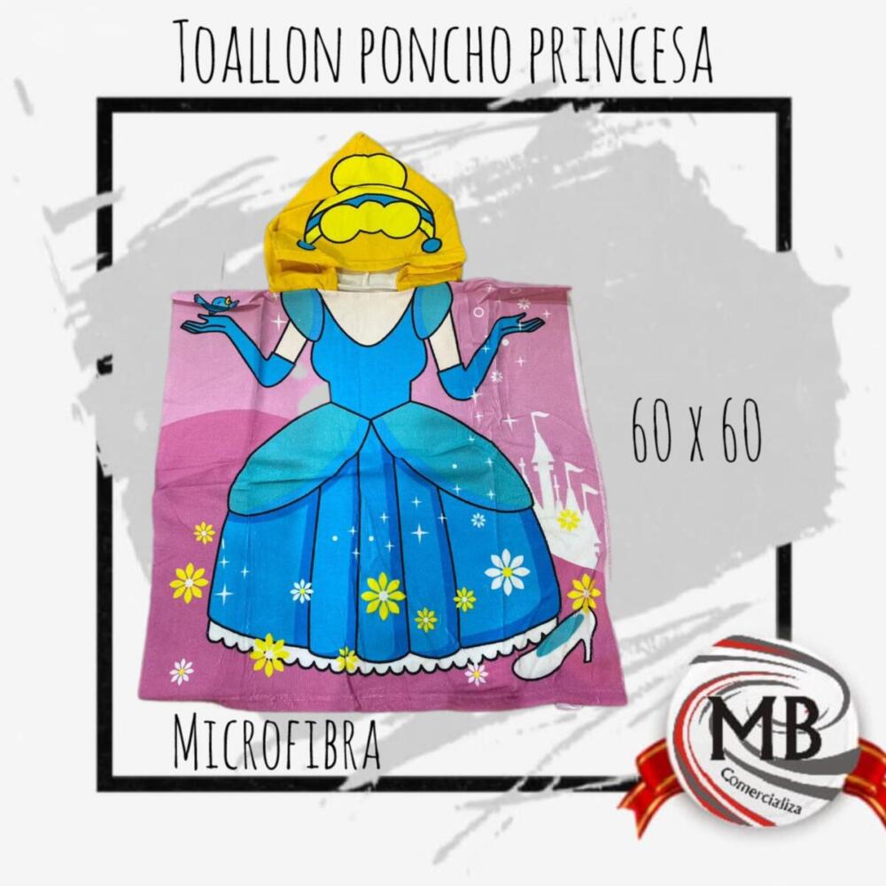 TOALLON PONCHO PRINCESA 60X60