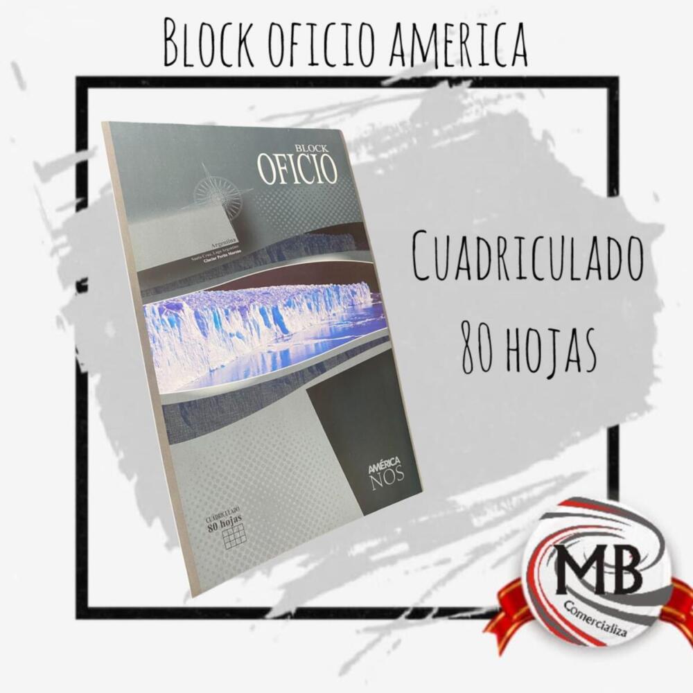 BLOCK OFICIO AMERICA CUADRICULADO 80 HOJAS