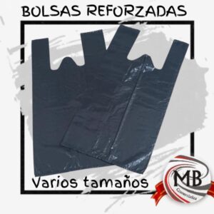 Bolsas camiseta reforzadas negras varios tamaños MB Comercializa venta por mayor Argentina