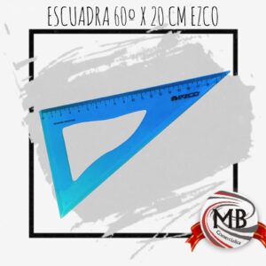 ESCUADRAS 60º GRADOS X 20 CM EZCO CELESTE