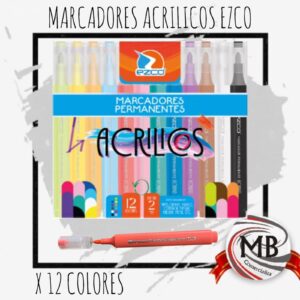 MARCADORES PERMANENTES ACRILICOS X12 EZCO