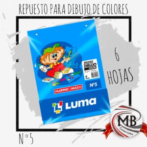 REPUESTO DE COLORES Nº5 LUMA X6 HOJAS