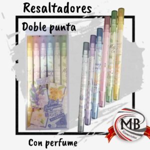 MARCADORES-RESALTADORES 968 DOBLE PUNTA PERFUME X6