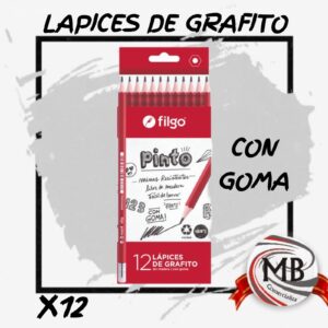 CAJA LAPIZ-LAPICES GRAFITO HB CON GOMA X 12 Nº2 GDE