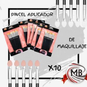 Pincel Aplicador de Maquillaje de Esponja Pack x10 Unidades Set Cosmética Mayorista MB Comercializa