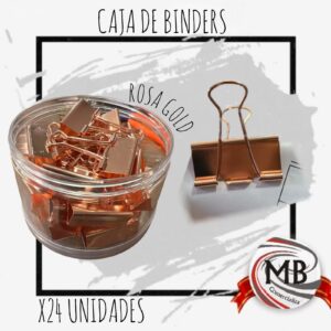 CAJA DE BINDERS X24 ROSA GOLD