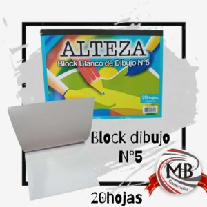 BLOCK DE DIBUJO Nº5 BLANCO ALTEZA 20 HOJAS