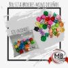 Bolsita de 20 mini broches para el cabello con diseños variados de flores y figuras en colores brillantes. Venta por mayor de accesorios de moda infantil y regalería en toda Argentina a través de MB Comercializa.
