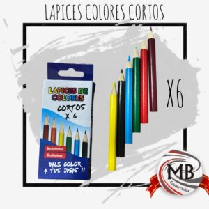 LAPICES CORTOS X6 COLORES