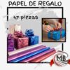 Papel de regalo en rollos metalizados de 47 piezas de MB Comercializa. Venta mayorista de pliegos para envoltorio y packaging festivo en todo el territorio nacional argentino. Despacho rápido en 24 horas y envíos a todo el país por Correo Argentino.