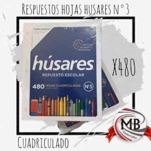​"Repuesto escolar de hojas cuadriculadas número 3 en block de 480 hojas de alta calidad. Venta mayorista con distribución a toda la Argentina a través de MB Comercializa."