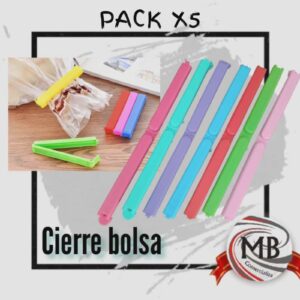 Broches cierra bolsa plásticos pack x5 colores surtidos bazar mayorista despacho 48 horas a toda Argentina precios directos en MB Comercializa.