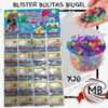 Pack mayorista de bolitas de hidrogel cristal multicolores para decoración y plantas. Blíster x20 paquetes de perlas de biogel expansibles en agua, ideal para centros de mesa y juegos sensoriales.