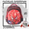 Mochila escolar de spiderman hombre arana con frente 3d y 3 cierres por mayor MB Comercializa.