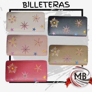 BILLETERAS BORDADAS 1 CIERRE 20X10 CM
