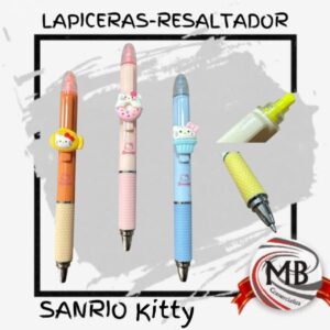LAPICERAS BOLIGRAFOS -RESALTADOR HELLO KITTY
