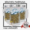 Pack de broches mariposa Sifap por 100 unidades en color dorado para oficina y archivo. Venta por mayor de insumos de librería comercial en toda Argentina a través de MB Comercializa.