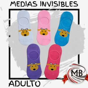 Medias invisibles invisilook de algodon con disenio estampado para adulto por mayor MB Comercializa.