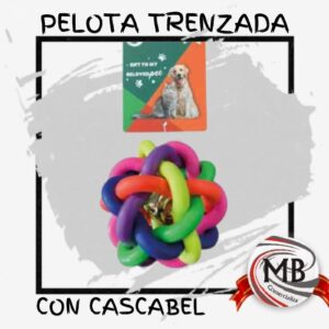 PELOTAS TRENZADAS CON CASCABEL PARA MASCOTAS MB11094