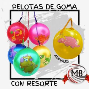 Pelotas de goma inflables con resorte y diseños de animales. Juguete didáctico y divertido para venta mayorista.