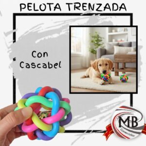 PELOTAS TRENZADAS CON CASCABEL PARA MASCOTAS MB11094