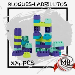 BLOQUES-LADRILLOS X24 PCS EN BOLSA