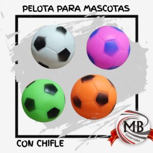 PELOTA PARA MASCOTAS CON CHIFLE