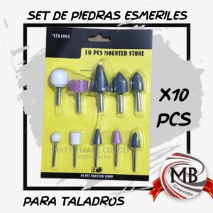 PIEDRAS MONTADA ESMERIL 10 PCS