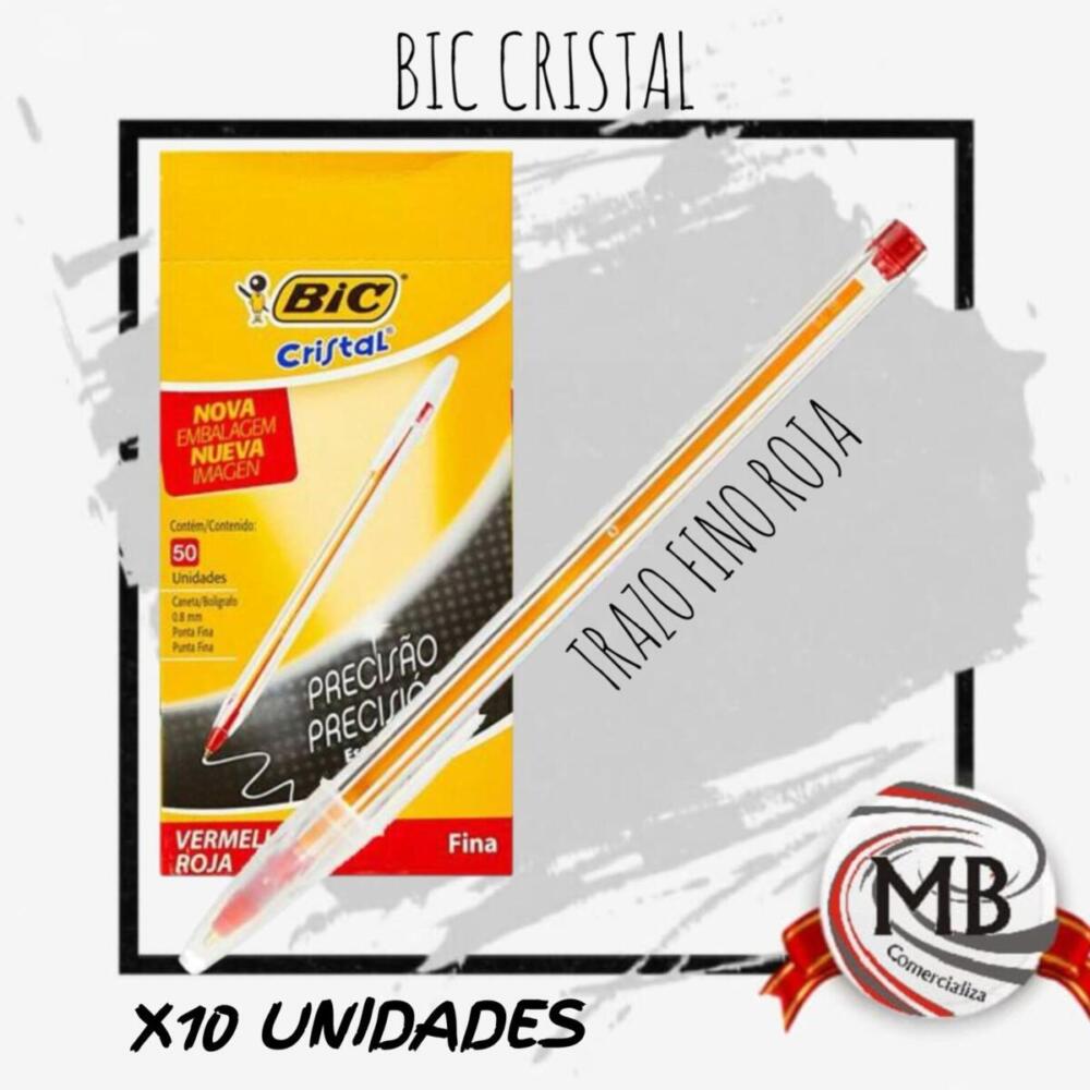 Pack mayorista x10 bolígrafos trazo fino rojo escritura suave insumos librería MB Comercializa Argentina despacho 48hs