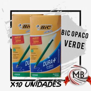 10 BOLÍGRAFOS-LAPICERAS BIC VERDE OPACO TRAZO MEDIO