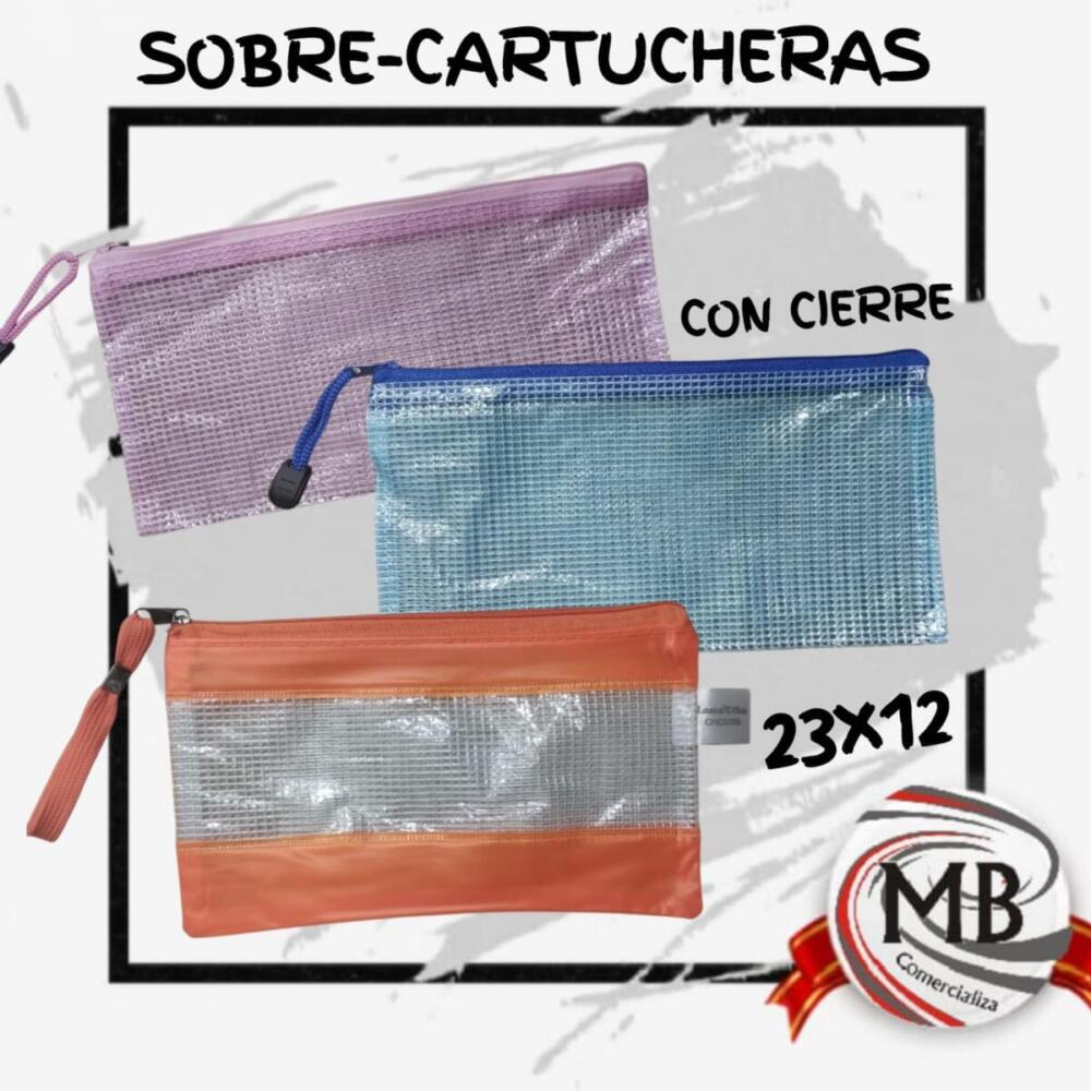 SOBRES-CARTUCHERAS CON CIERRE 23X12CM