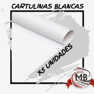 PACK X5 UNIDADES CARTULINAS BLANCAS