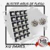 ​Blister x12 pares aros bola de fuego cristales pavé para reventa mayorista MB Comercializa Argentina