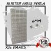 Blíster de aros perla de 6mm por 36 pares, abridores de bijouterie con perla mediana y exhibidor para comercios, accesorios de moda y regalería mayorista MB Comercializa Argentina.