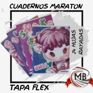 CUADERNOS MARATON TAPA FLEX 24 HOJAS RAYADAS