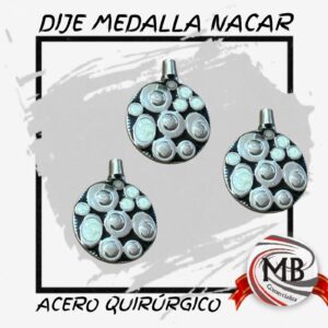 DIJE MEDALLA NACAR ACERO QUIRURGICO MB11876
