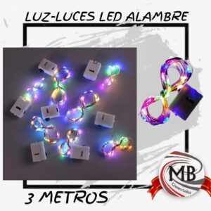 LUZ-LUCES LED ALAMBRE 3 METROS MULTICOLOR