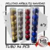 PELOTAS ARBOLITO NAVIDAD EN TUBO X6 PCS