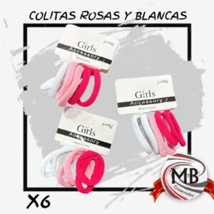COLITAS ROSAS Y BLANCAS  X6