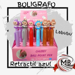 LAPICERAS-BOLIGRAFOS LABUBU RETRACTIL AZUL