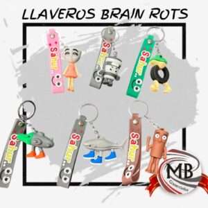 Venta mayorista de llaveros de goma con personajes de tendencia viral y estética "Brain Rots". Distribución directa en toda la Argentina con precios de fábrica y despacho en 48 horas a través de MB Comercializa.