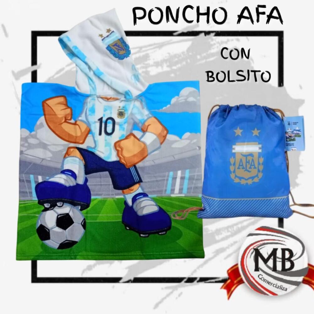 PONCHO TOALLON INFANTIL AFA CON BOLSO